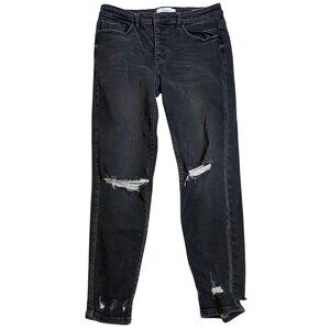KanCan Womans Jeans Size 31 Signature Black High-Rise Flare VBK1567AT Button Fly